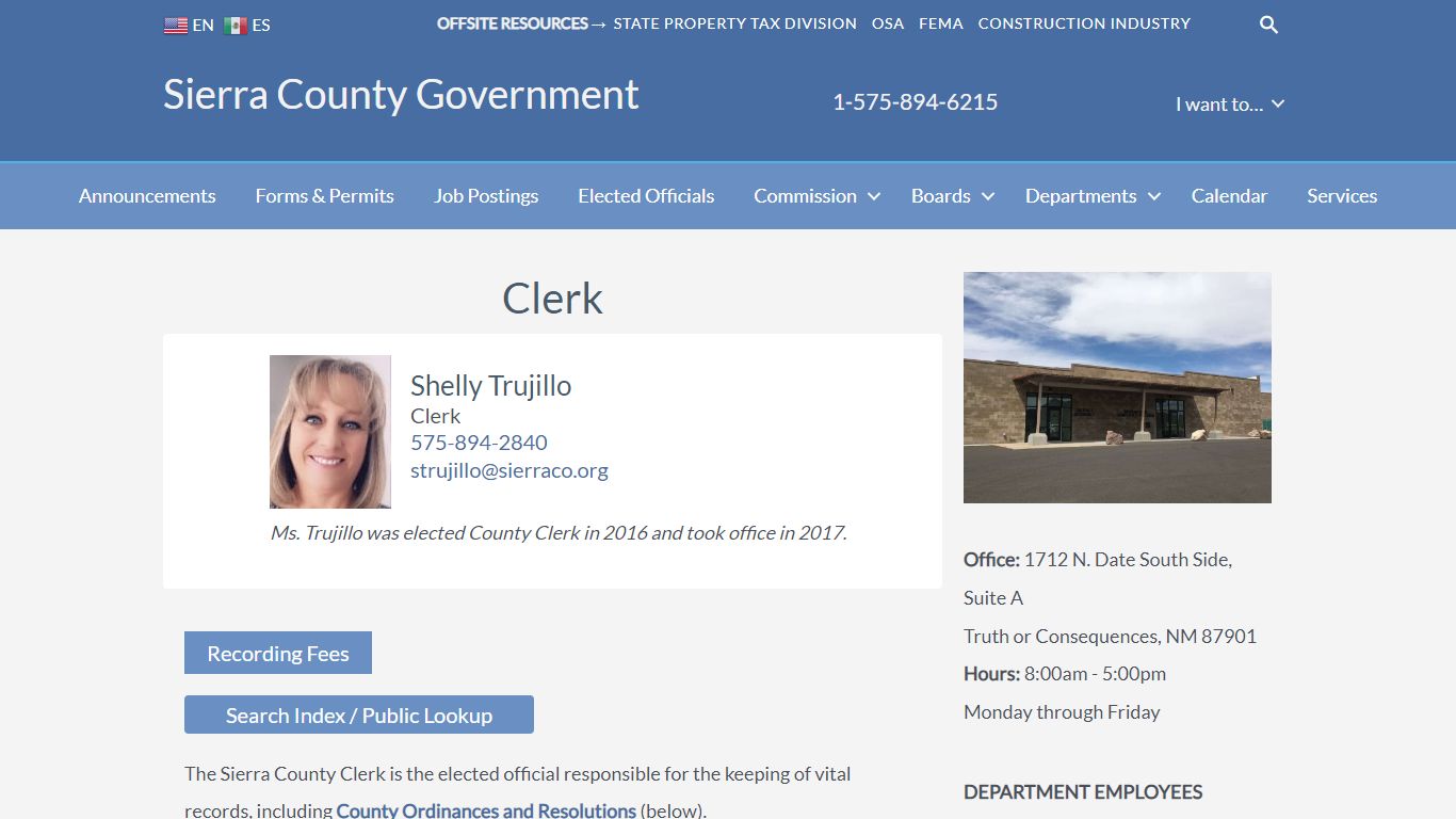 Sierra County Government › Clerk