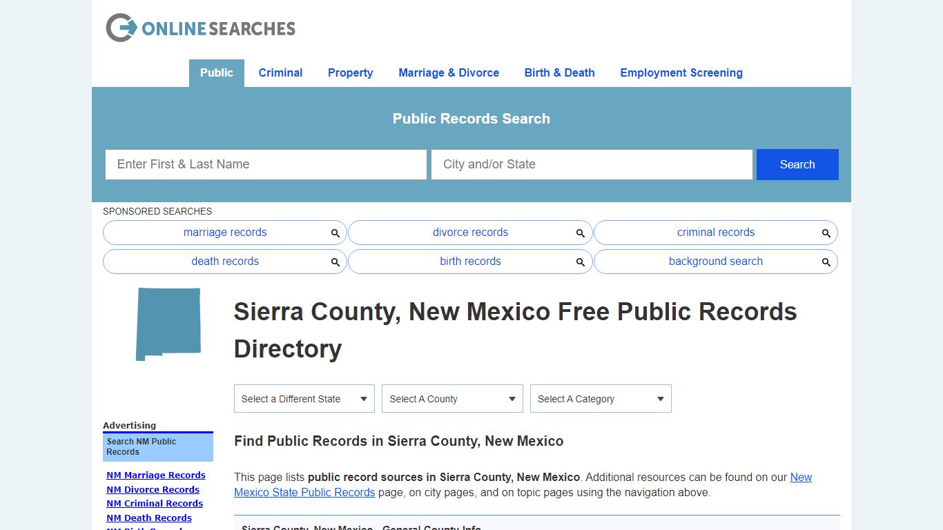 Sierra County, New Mexico Public Records Directory