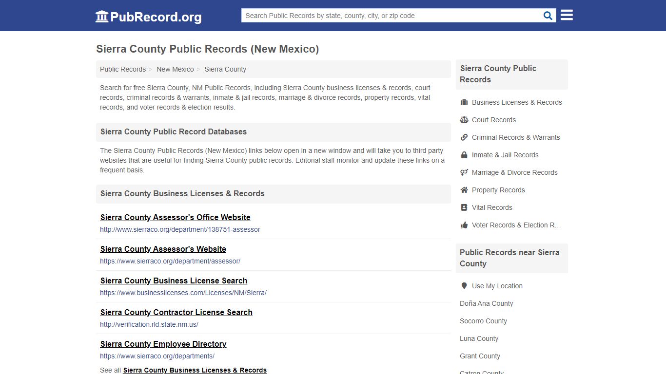 Sierra County Public Records (New Mexico) - PubRecord.org